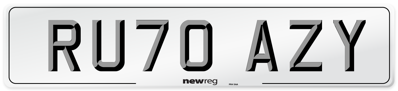 RU70 AZY Number Plate from New Reg
